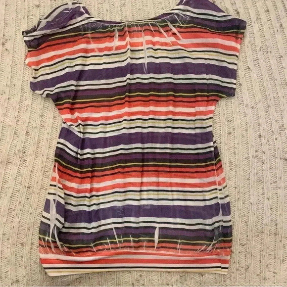 Motherhood Maternity short-sleeve striped blouse, size medium​ - Picture 2 of 3